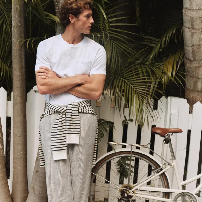 Classic-fit linen trouser