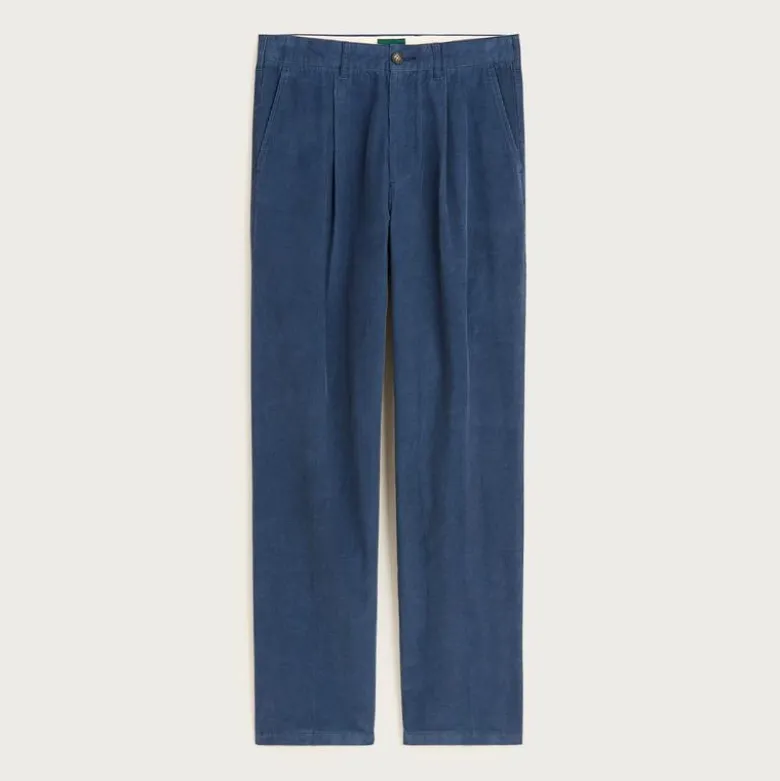 Classic-fit pleated 14-wale corduroy trouser