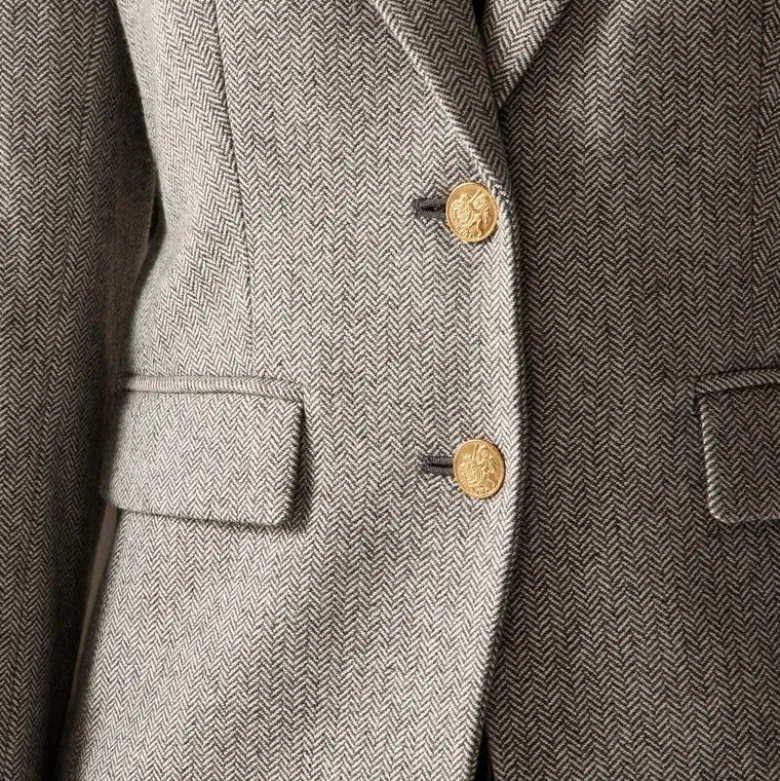 École blazer in herringbone wool blend