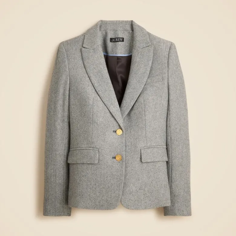École blazer in herringbone wool blend