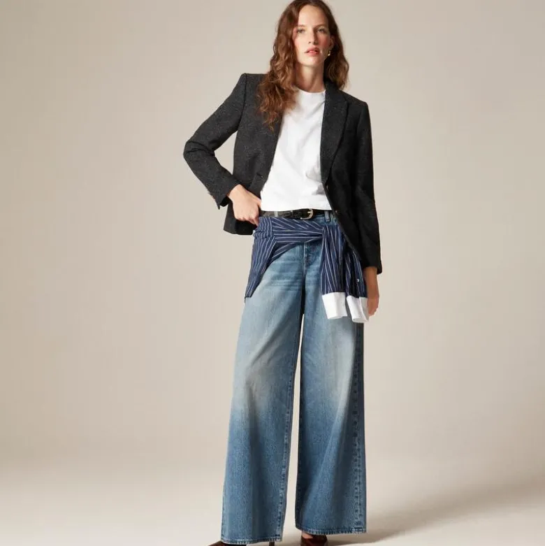 École blazer in herringbone wool blend