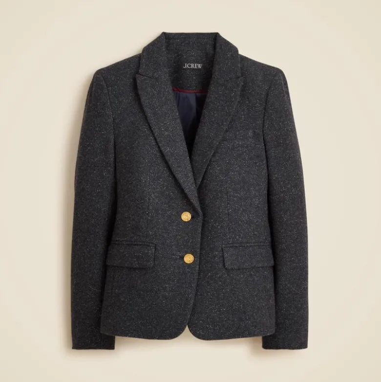 École blazer in herringbone wool blend
