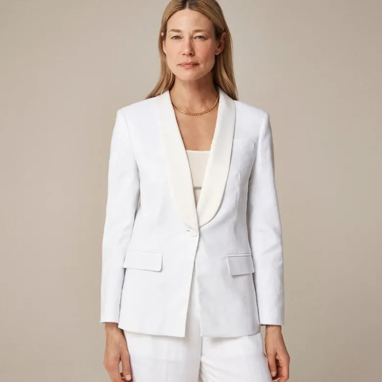 Collection Alexandra shawl-collar blazer in stretch linen blend