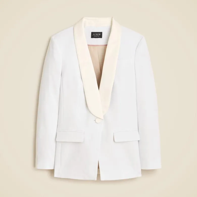 Collection Alexandra shawl-collar blazer in stretch linen blend