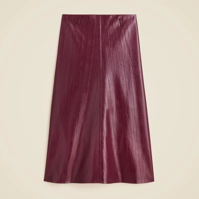 Collection A-line skirt in faux eel-skin leather