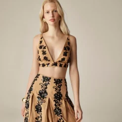 Collection bra top with floral sequins