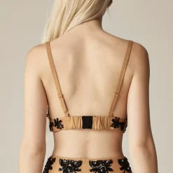 Collection bra top with floral sequins