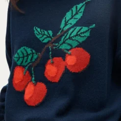 Collection cashmere sweater with intarsia print