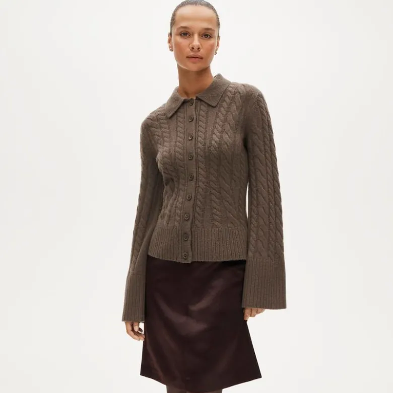 Collection cashmere twisted cable-knit cardigan