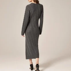Collection cashmere twisted cable-knit sweater-dress