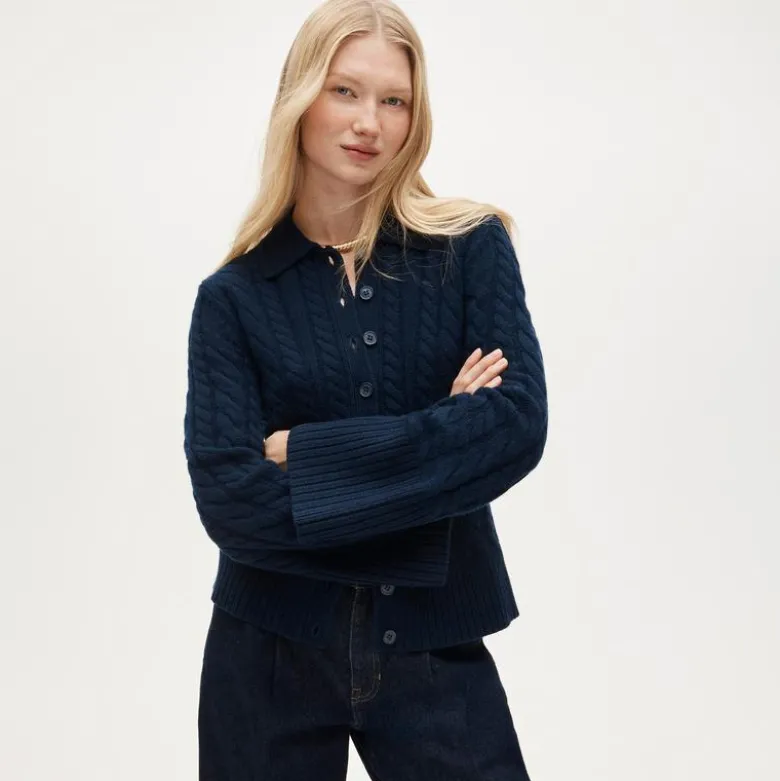 Collection cashmere twisted cable-knit cardigan
