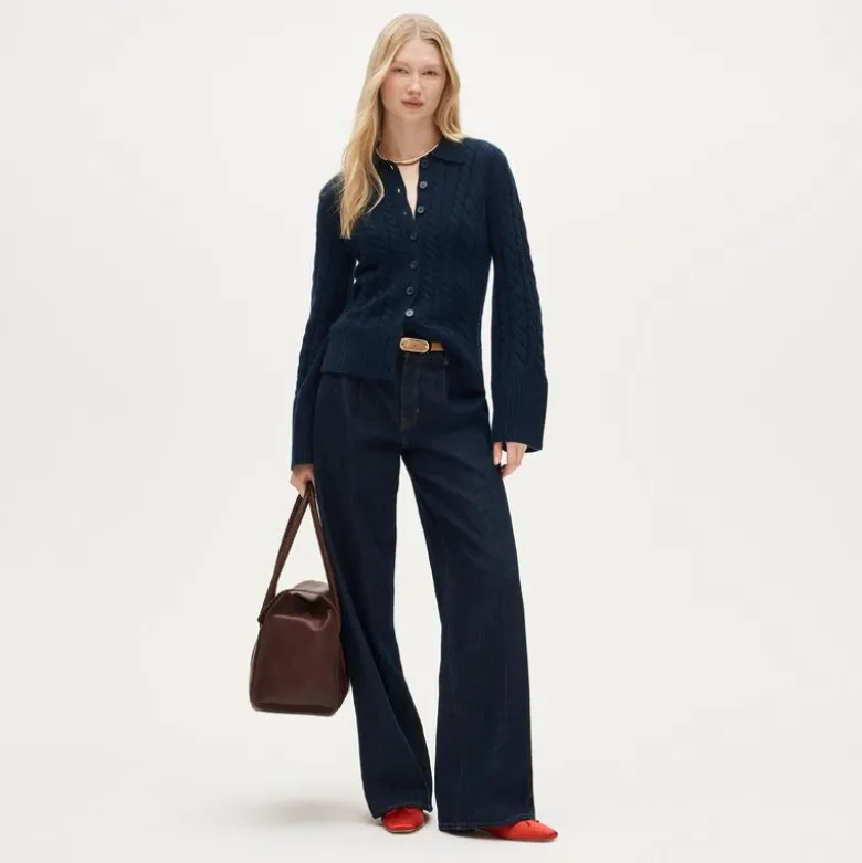 Collection cashmere twisted cable-knit cardigan