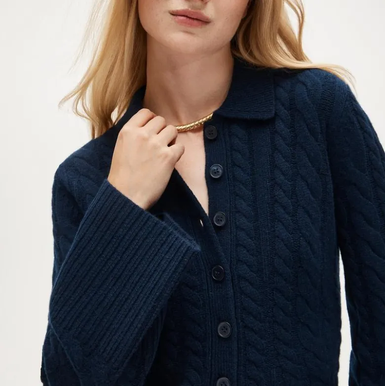 Collection cashmere twisted cable-knit cardigan