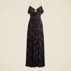 Collection chiffon ruffle dress in space floral print
