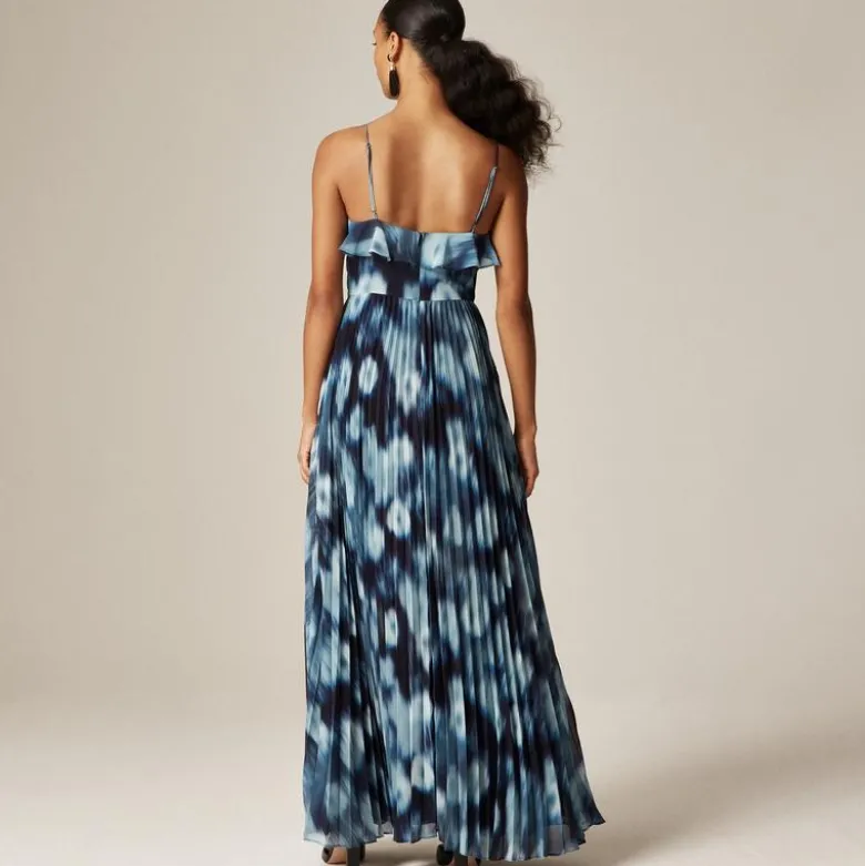 Collection chiffon ruffle dress in blurry floral print