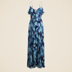 Collection chiffon ruffle dress in blurry floral print