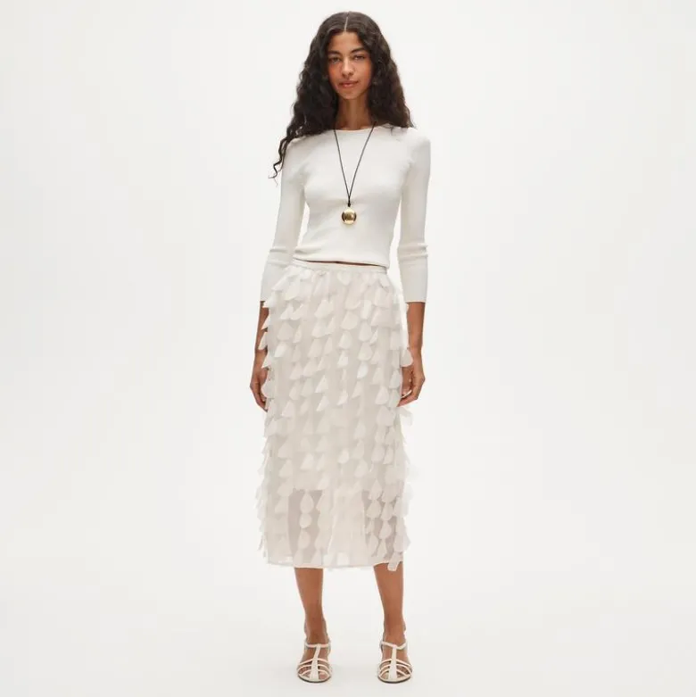 Collection circle-detail slip skirt