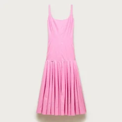 Collection drop-waist dress in cotton poplin