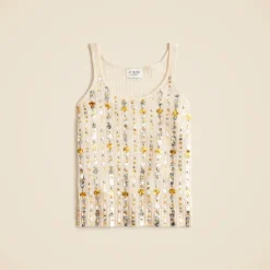 Collection embellished pointelle sweater-tank