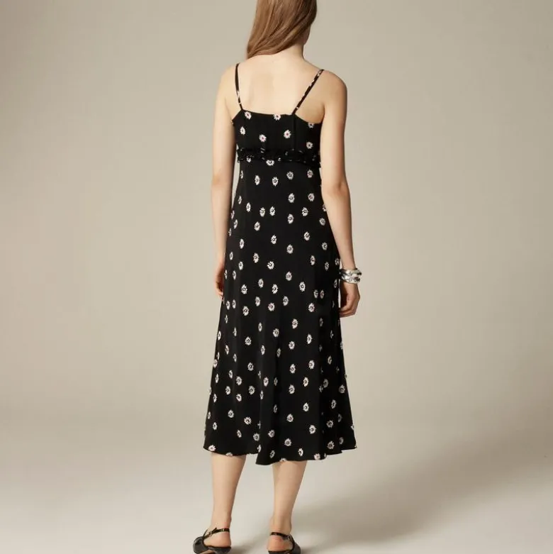 Collection embellished ruffle-trim slip dress