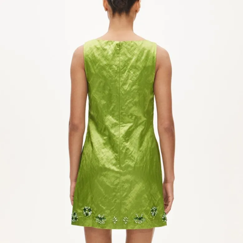 Collection embellished shift dress in memory satin