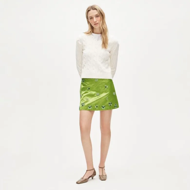 Collection Fairfax embellished mini skirt in memory satin