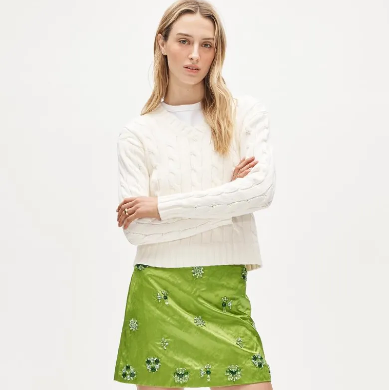Collection Fairfax embellished mini skirt in memory satin