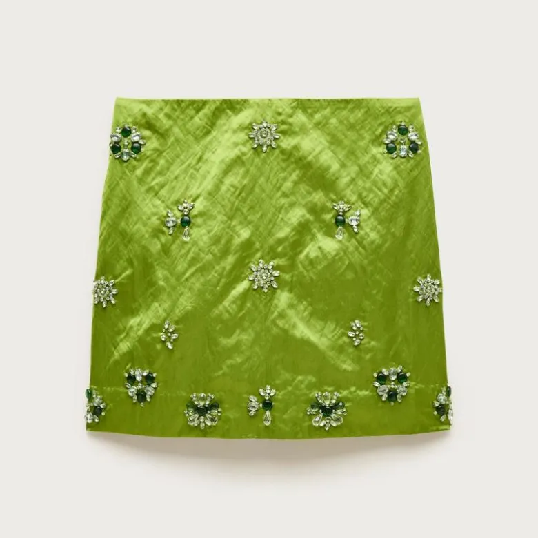 Collection Fairfax embellished mini skirt in memory satin