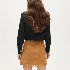 Collection Fairfax scalloped mini skirt in suede