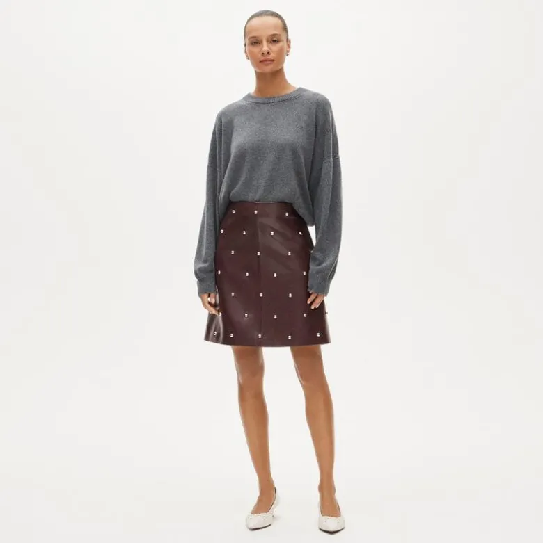 Collection Fairfax skirt in studded faux leather