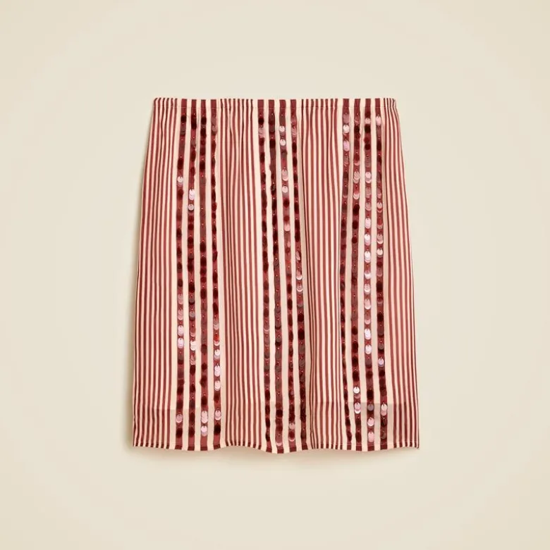 Collection Gwen knee-length layered slip skirt in sequin-striped chiffon