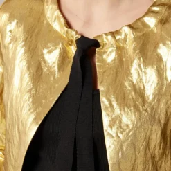 Collection lady jacket in crinkled lamé