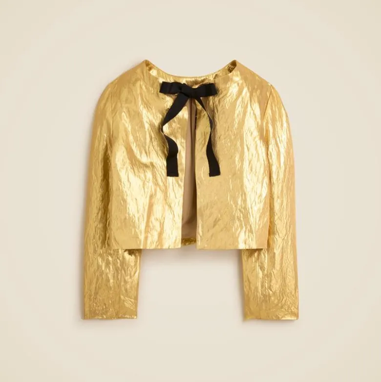 Collection lady jacket in crinkled lamé