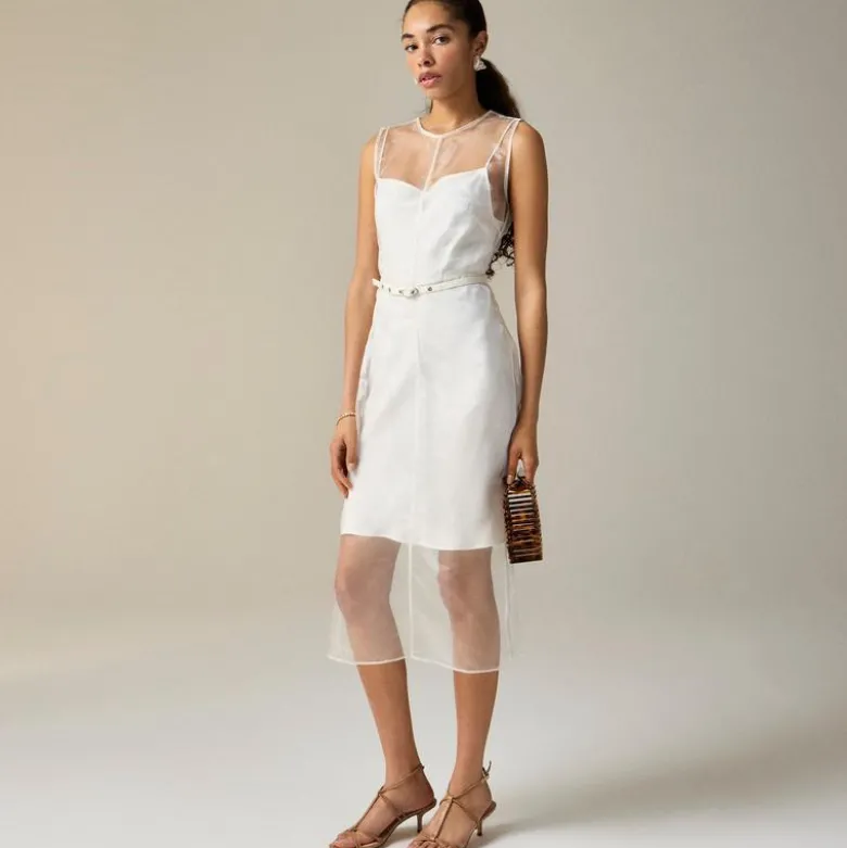 Collection layered shift dress in liquid organza