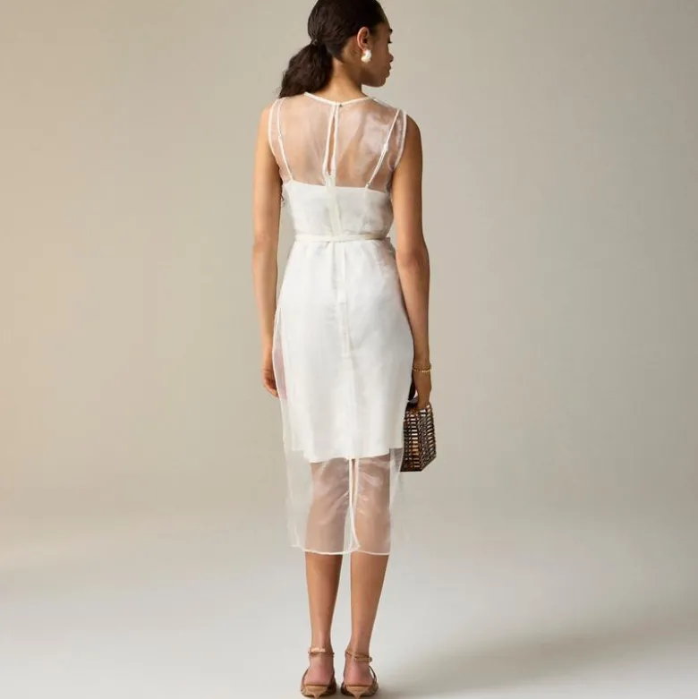 Collection layered shift dress in liquid organza