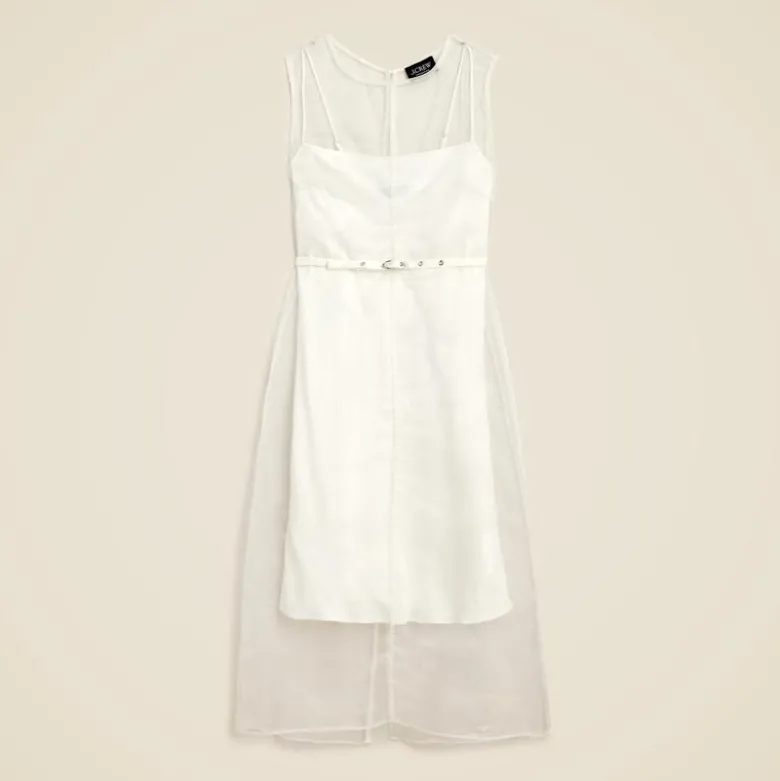 Collection layered shift dress in liquid organza