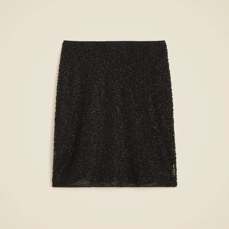 Collection sequin layered slip skirt