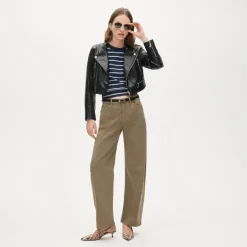 Collection shrunken leather moto jacket