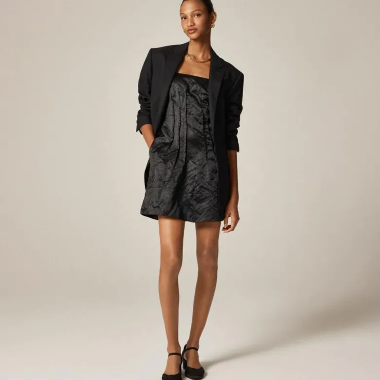 Collection strapless mini dress in memory satin