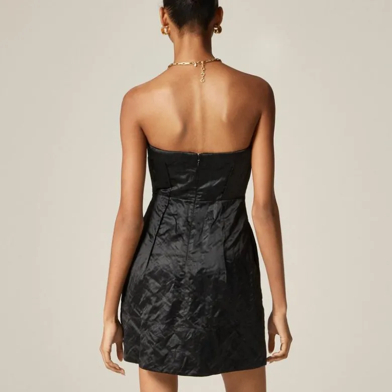 Collection strapless mini dress in memory satin