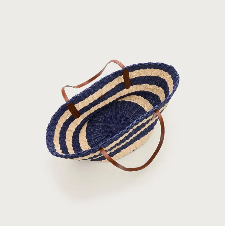 Como woven straw tote in stripe