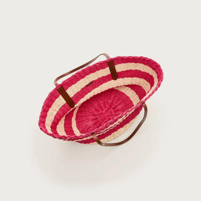 Como woven straw tote in stripe