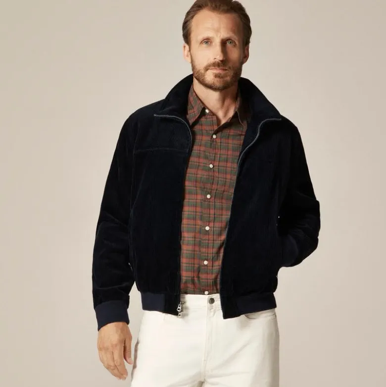 Corduroy jacket with wool-blend lining