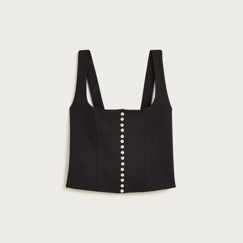 Corset top in stretch ponte