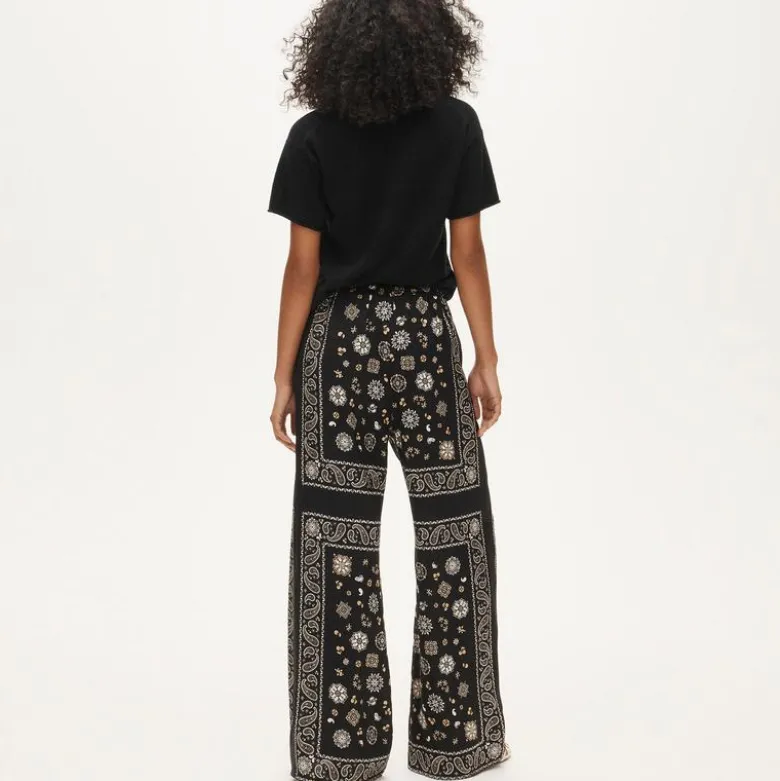 Cosmo pant in bandana-print viscose twill