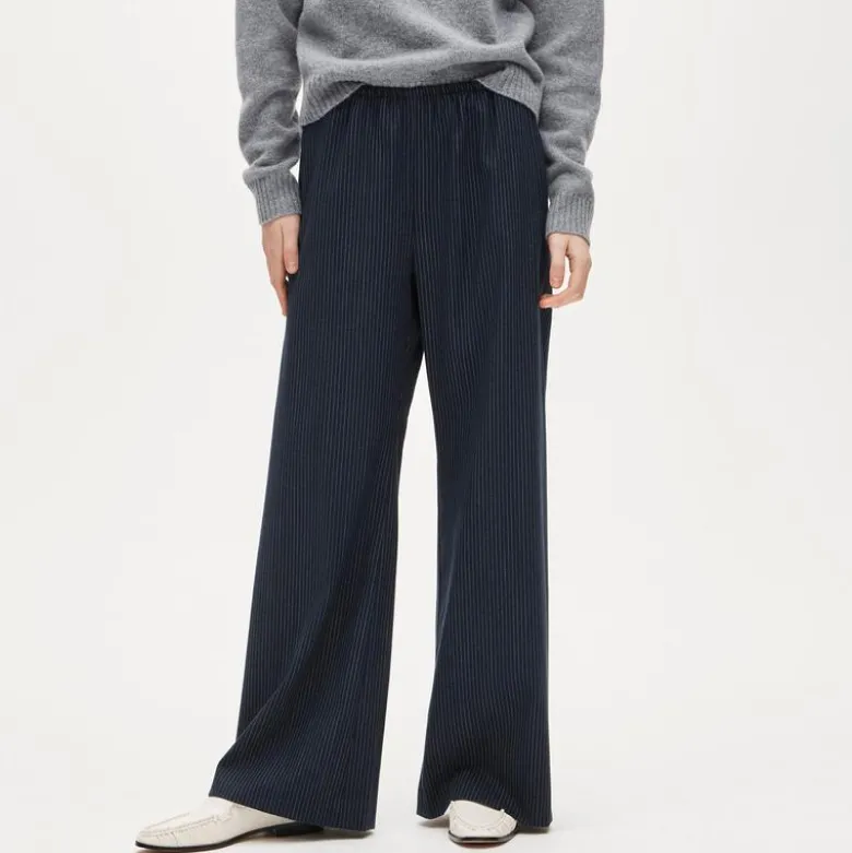 Cosmo pant in pinstriped Italian studio wool