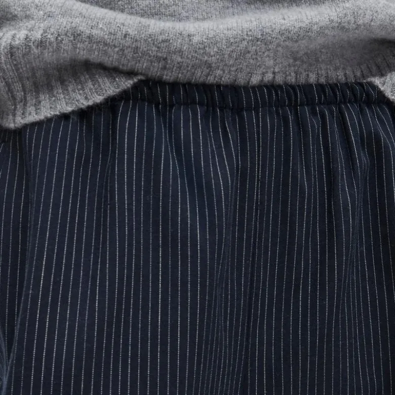 Cosmo pant in pinstriped Italian studio wool