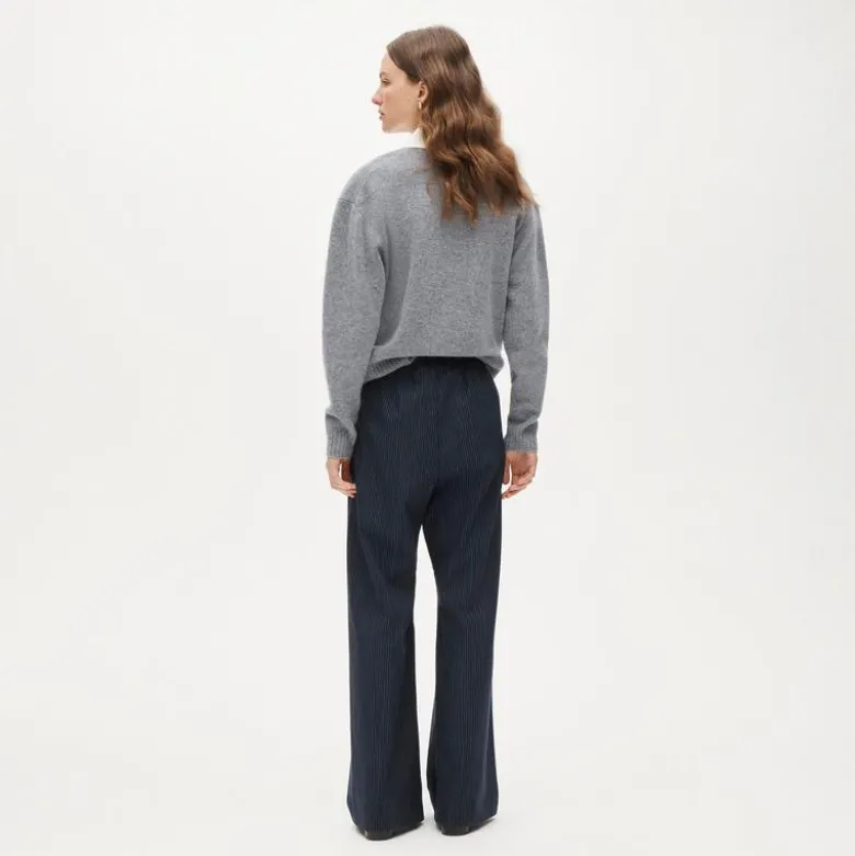 Cosmo pant in pinstriped Italian studio wool