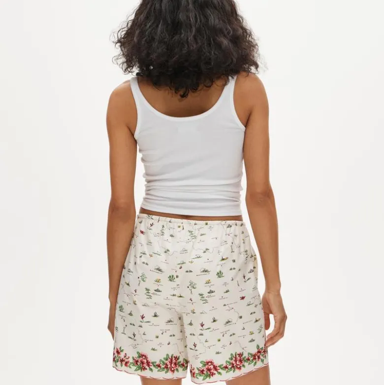 Cosmo short in map-print cotton poplin