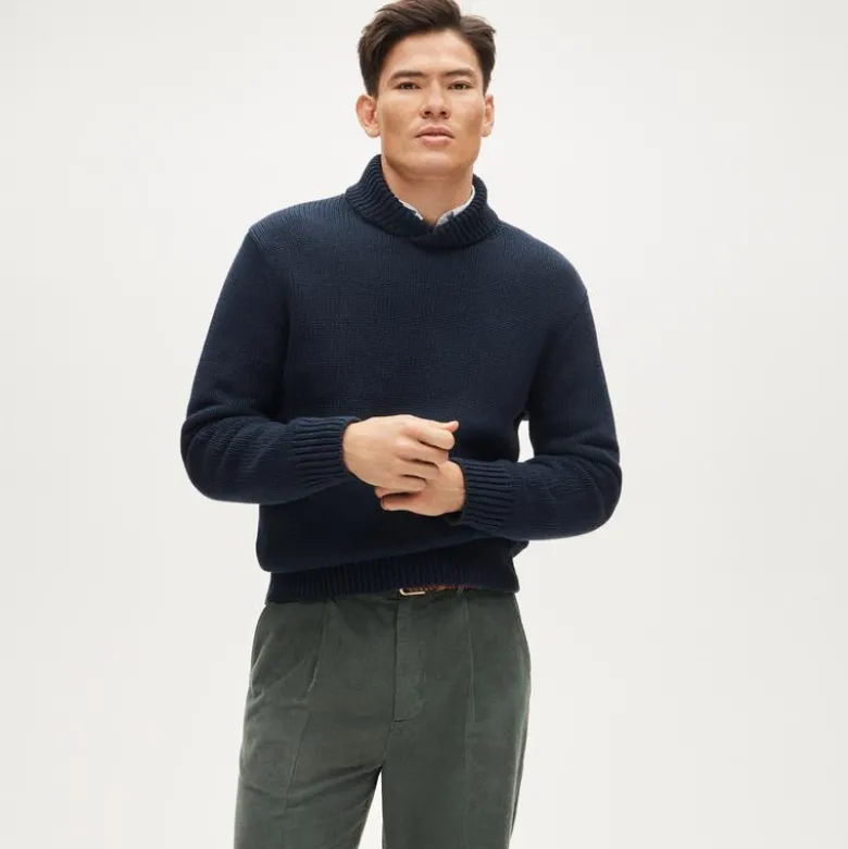 Cotton shawl-collar sweater